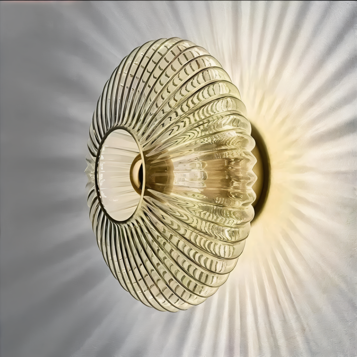 Enchantaray-væglampe - nordisk bauhaus-væglampe i glas - bølget rund væglampe led